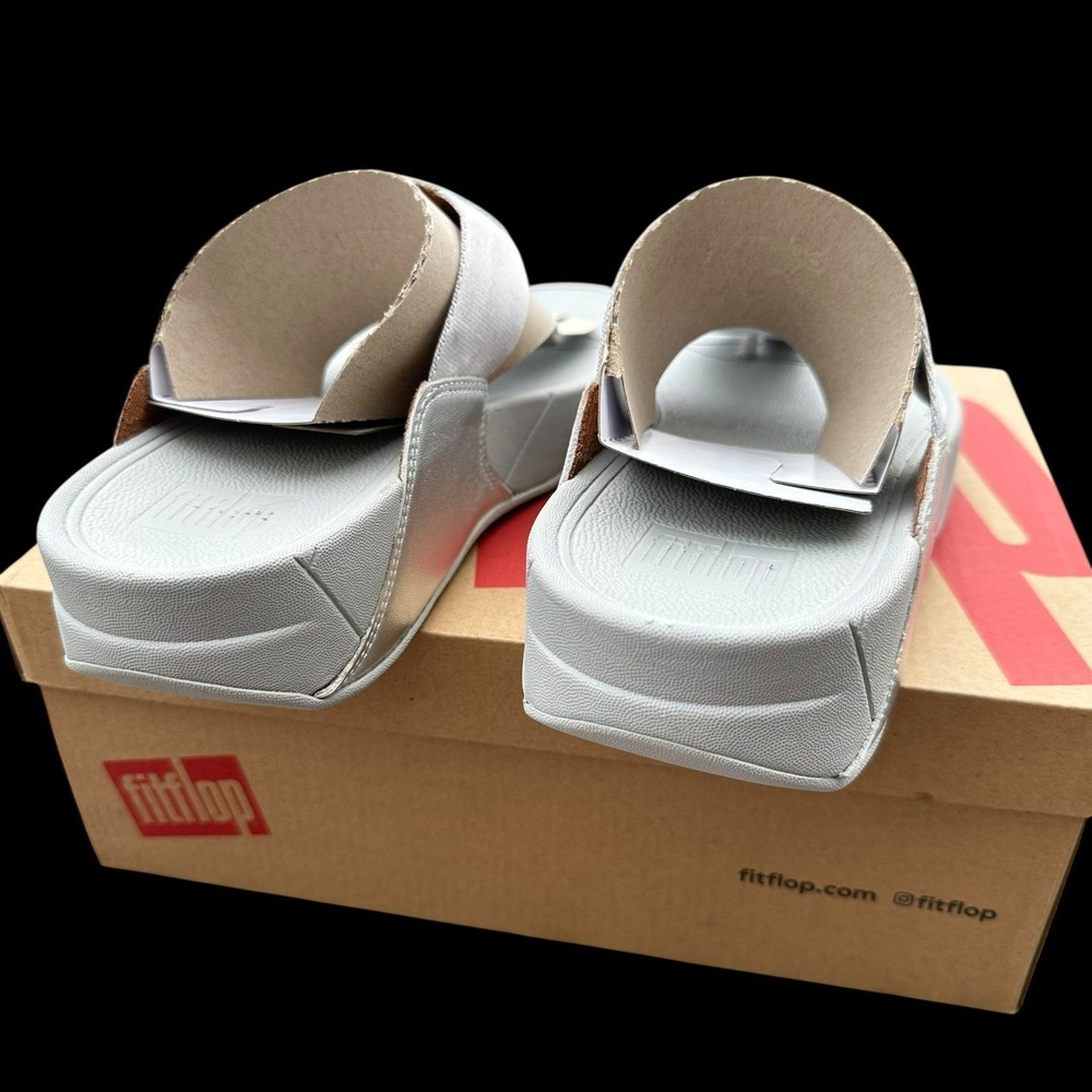 FitFlop Walkstar Toe-Post Sandals Flip Flops Silver Size US 8.5 / EUR‎ 40 - NEW - Picture 5 of 6